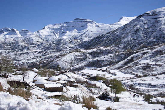 lesotho snow landscape