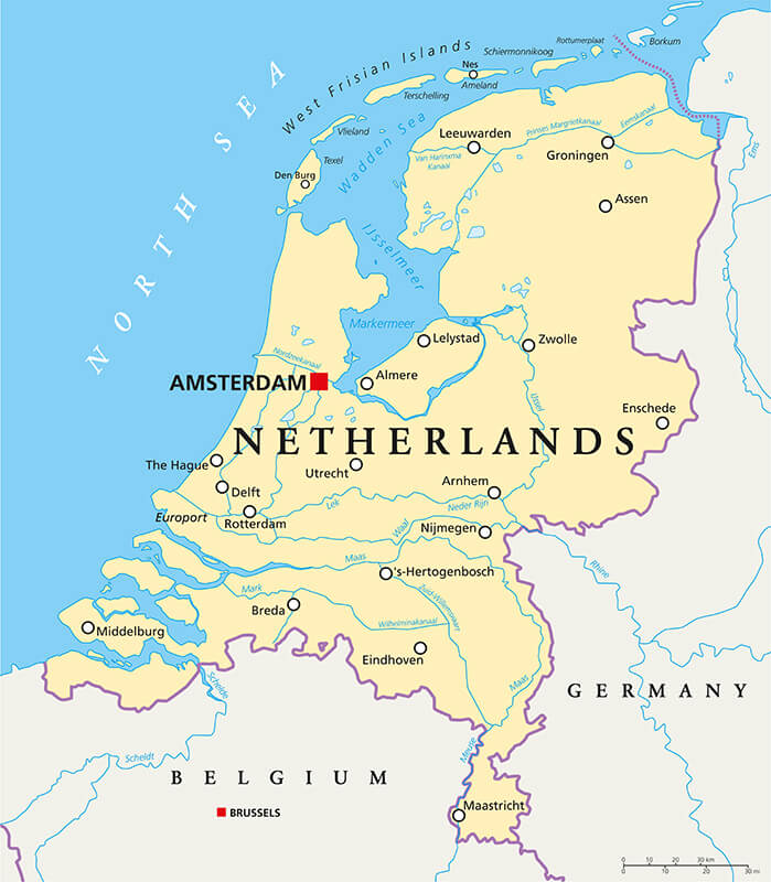Map of the Netherlands Map of the Netherlands