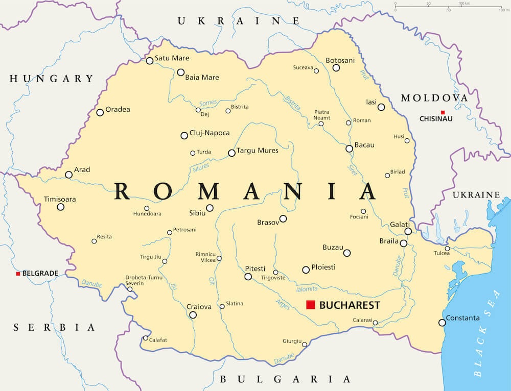 Map of Romania