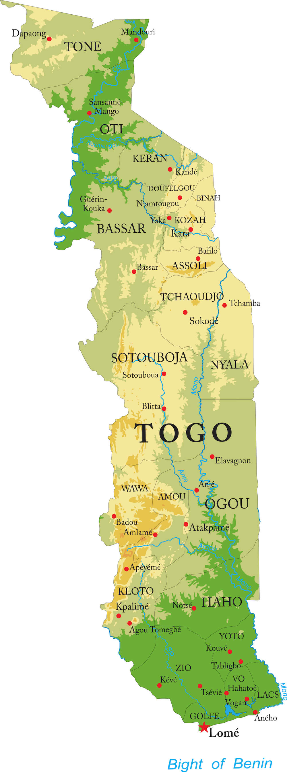 togo map togo map