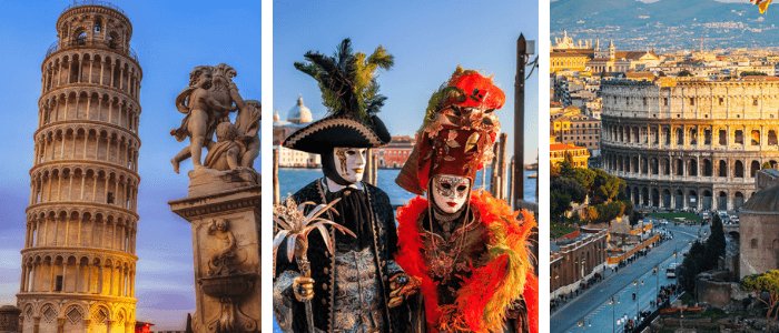 italy Facts: Pisa - Venezia Carnival - Rome Italy facts: Leaning Tower of Pisa, Venice carnival, Rome colosseum