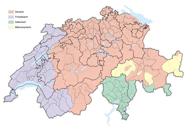 map of switzerland